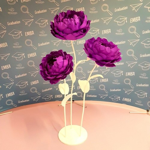 Ростовой бумажный цветок "Пион фиолетовый" (цвет любой, по согласованию)